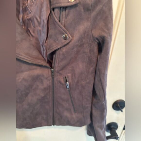 Do+Be Greige Faux Suede Moto Jacket size M - Picture 4 of 7